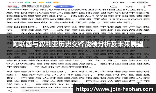 阿联酋与叙利亚历史交锋战绩分析及未来展望